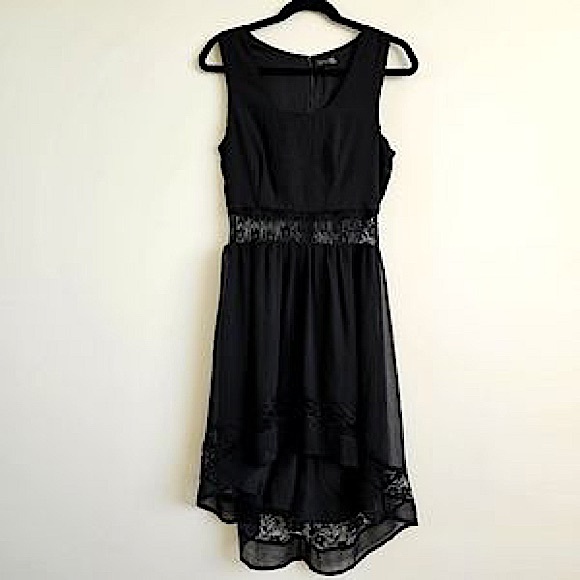 TopShop Black High-Low Lace Dress - Picture 1 of 8
